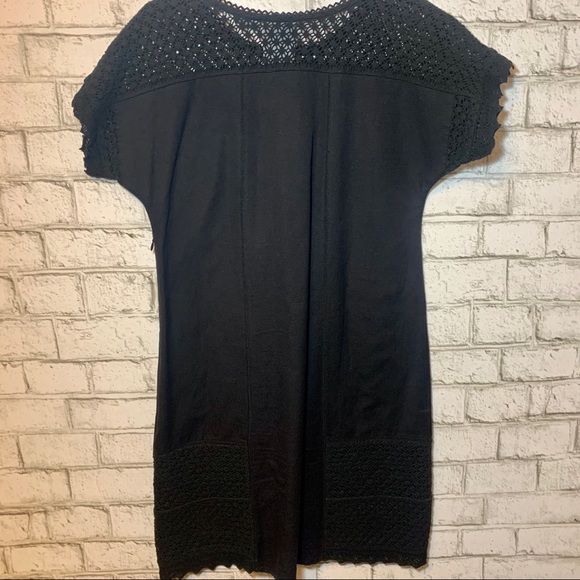 Anthropologie little black dress w/ crochet detail - Picture 3 of 7